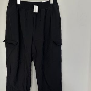 NWT Lane Bryant On The Go Black Cargo Joggers Size 12